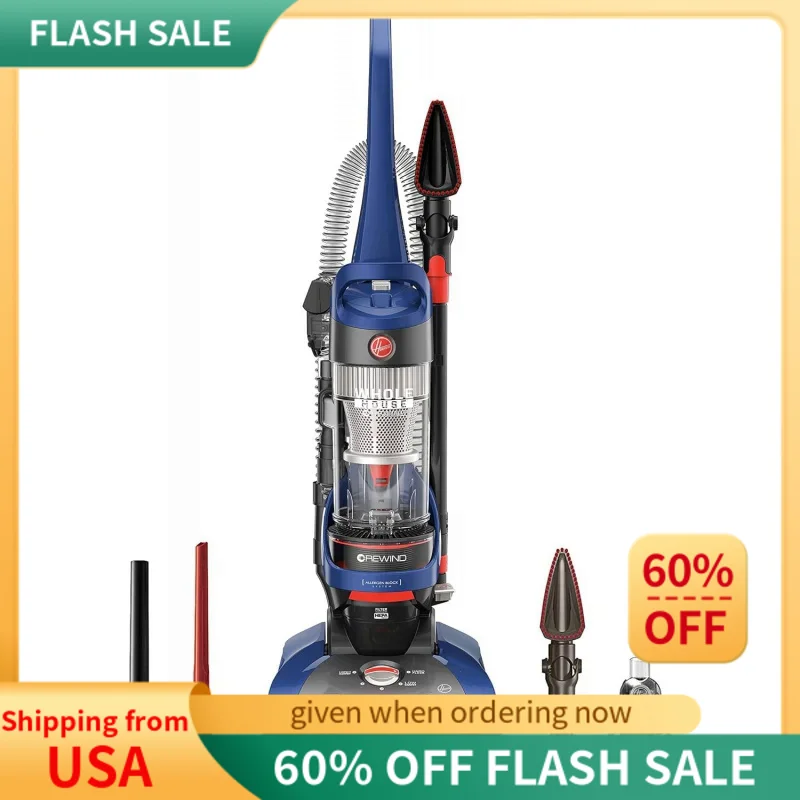 

Hoover WindTunnel 2 Whole House Rewind Corded Bagless Upright Vacuum Cleaner with Hepa Media Filtration,UH71250, Blue, 16.1 lbs