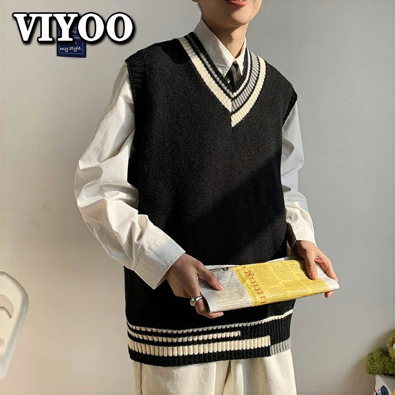 V-neck Knitted Sweater Vests Y2K Clothes Men Streetwear Sleeveless Knit Male Autumn Warm Thermal Jumpers Pullover Blouse Women
V-neck Knitted Sweater Vests Y2K Clothes Men Streetwear Sleeveless Knit Male Autumn Warm Thermal Jumpers Pullover Blouse Women