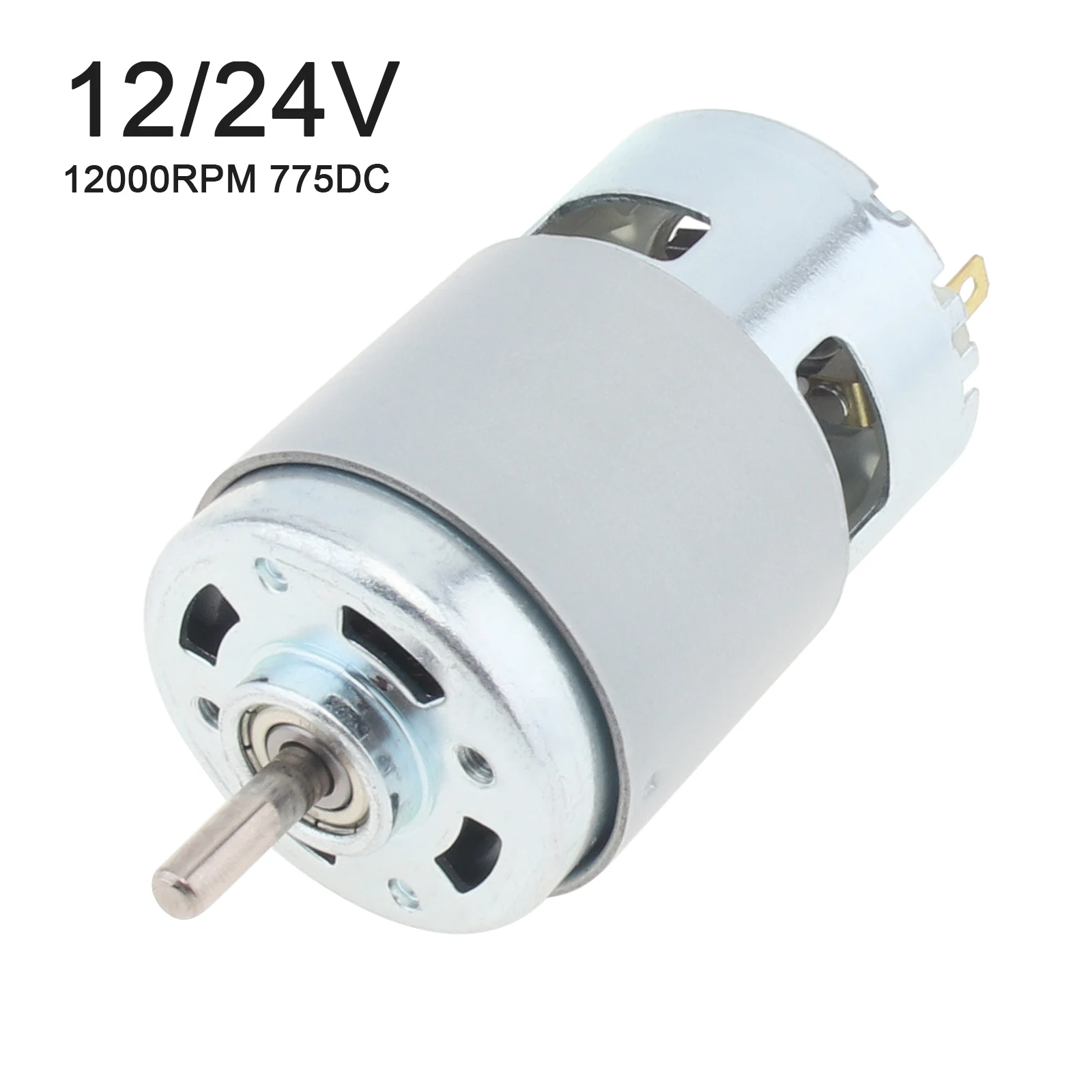 775 DC Motor 12000RPM 12-24V Large Torque Micro Motor for Power Tools / DIY Toys / Vacuum Cleaners Fans with Double Ball Bearing
775 DC Motor 12000RPM 12-24V Large Torque Micro Motor for Power Tools / DIY Toys / Vacuum Cleaners Fans with Double Ball Bearing