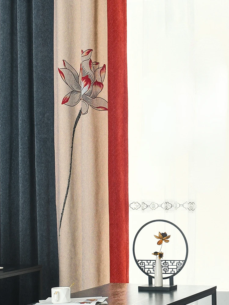Chinese Curtain Living Room New Chinese Style Study Classical Lotus Balcony Bedroom Blackout Chenille Curtain Finished Product
Chinese Curtain Living Room New Chinese Style Study Classical Lotus Balcony Bedroom Blackout Chenille Curtain Finished Product