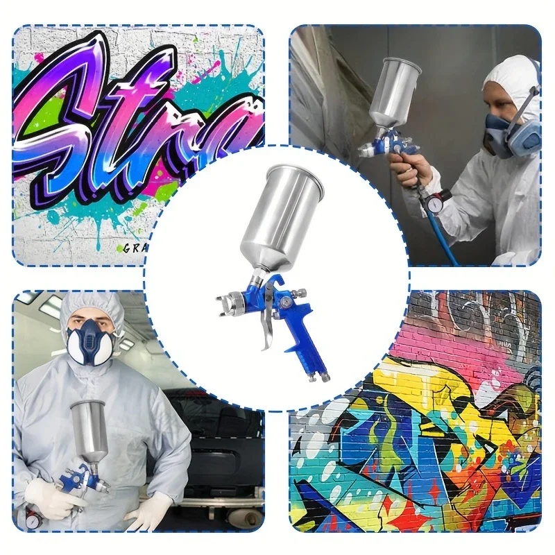 Aflybltol High-Performance HVLP Spray Gun with 1.4mm, 1.7mm, 2.0mm, and 2.5mm Tips, Aluminum Cup with 1000cc Capacity, and Air P
Aflybltol High-Performance HVLP Spray Gun with 1.4mm, 1.7mm, 2.0mm, and 2.5mm Tips, Aluminum Cup with 1000cc Capacity, and Air P