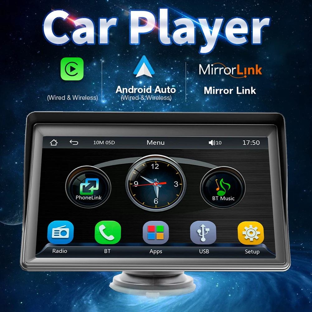 7 Inch Multimedia Player Touch Screen Wireless Carplay Android Auto FM Radio Bluetooth-compatible Portable Car Stereo Mirrorlink
7 Inch Multimedia Player Touch Screen Wireless Carplay Android Auto FM Radio Bluetooth-compatible Portable Car Stereo Mirrorlink