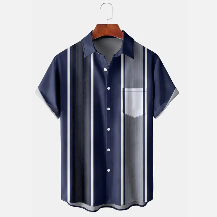

Men's Geometric Print Casual Breathable Hawaiian Short Sleeve Shirt men-s-top J2