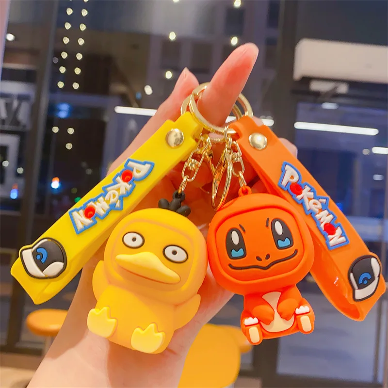 

Cartoon Keychain Pokemon Pikachu Bulbasaur Charmander Squirtle Psyduc Game Peripheral Accessories Children Creative Bag Pendant