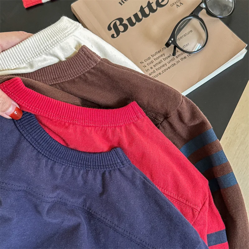 2025 Autumn New Children Long Sleeve T Shirts Boys Girls Letter Embroidery Cotton Tops Kids Casual Sweatshirt Bottoming Shirt 44 S0a148cbe5c294e15962cc505611d35ceu