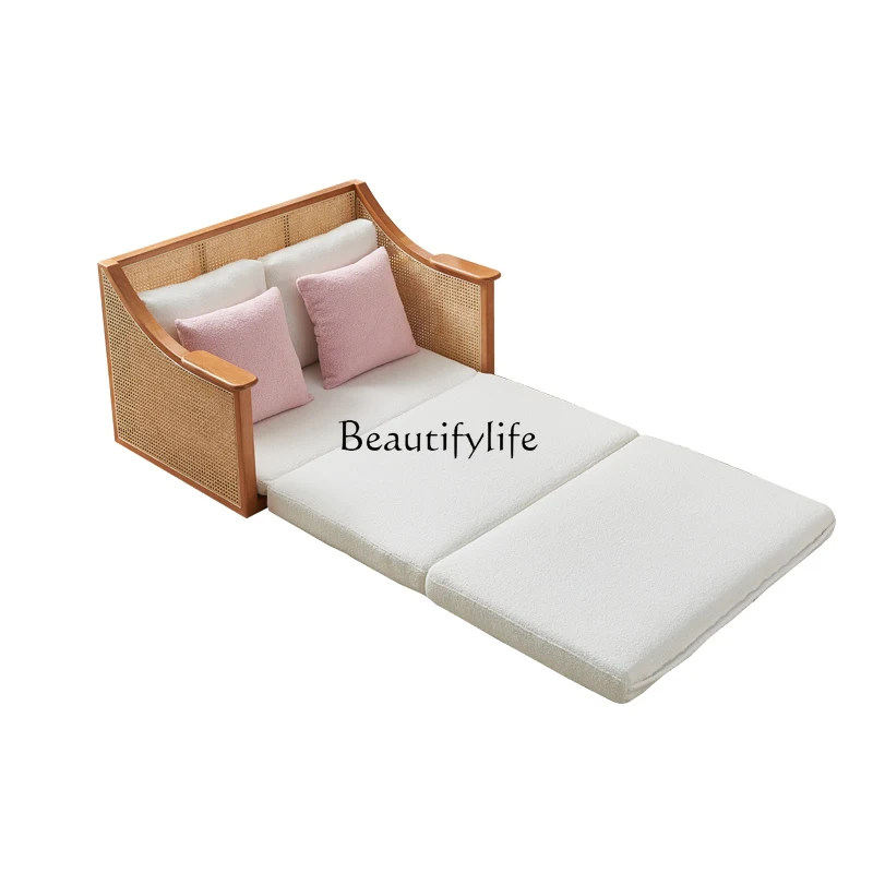 Rattan Sofa Bed Solid Wood Living Room Folding Multifunctional Sofa Dual-Use Telescopic Bed
Rattan Sofa Bed Solid Wood Living Room Folding Multifunctional Sofa Dual-Use Telescopic Bed