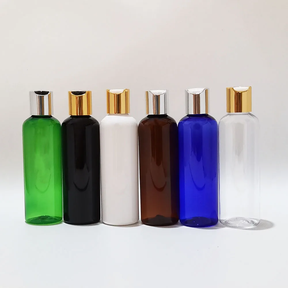 200ML White Black Round Empty PET Travel Bottle With Gold Aluminum Disc Top Cap Press SPA Essential Oil Bottles Container 6.7oz
200ML White Black Round Empty PET Travel Bottle With Gold Aluminum Disc Top Cap Press SPA Essential Oil Bottles Container 6.7oz