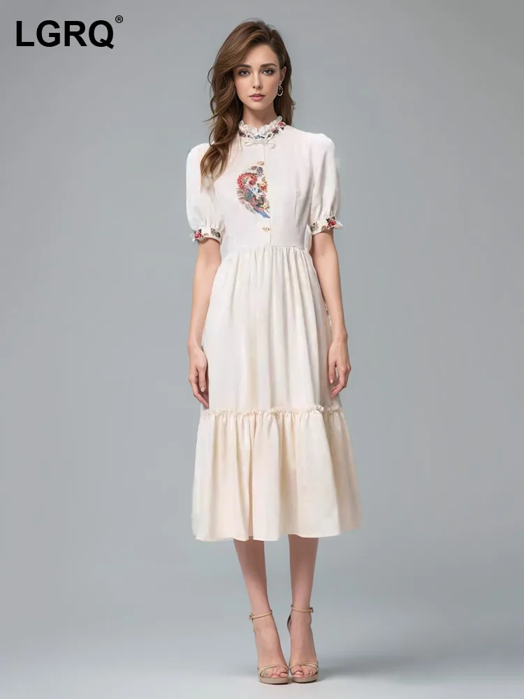 LGRQ Women's Embroider Design Dress Fashion Short Sleeve Patchwork Lower Waist Elegant Dresses 2024 Summer New Clothing 19ZZ633
LGRQ Women's Embroider Design Dress Fashion Short Sleeve Patchwork Lower Waist Elegant Dresses 2024 Summer New Clothing 19ZZ633