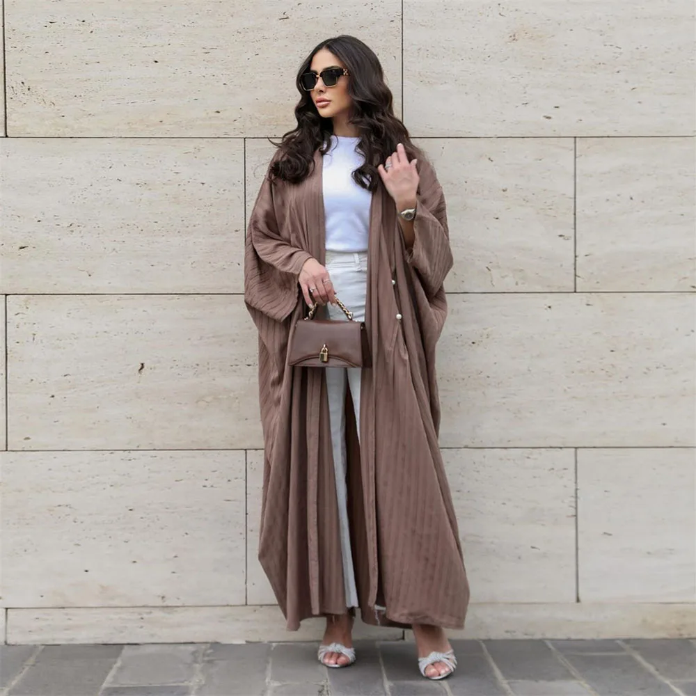 

Eid Open Abaya Muslim Women Modest Casual Bat Sleeve Dress Turkey Arabic Kaftan Islamic Ramadan Long Robe Robes Caftan Morocco