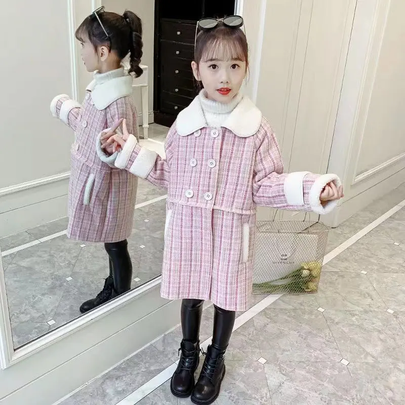 New 2023 Autumn Winter Woollen Tops Baby Girls Outwear For 3 4 6 8 10 12Year Children Casual Warm Outerwear Cute Girl Plaid Coat
New 2023 Autumn Winter Woollen Tops Baby Girls Outwear For 3 4 6 8 10 12Year Children Casual Warm Outerwear Cute Girl Plaid Coat