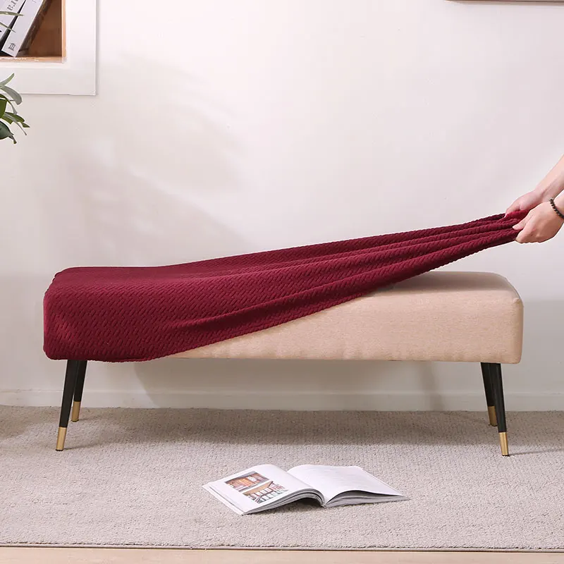 Housse de banc élastique en tissu polaire, antidérapante, amovible, lavable, pour siège de maison, salon, chambre à coucher, salle de Piano Housse de banc élastique en tissu polaire, antidérapante, amovible, lavable, pour siège de maison, salon, chambre à coucher, salle de Piano