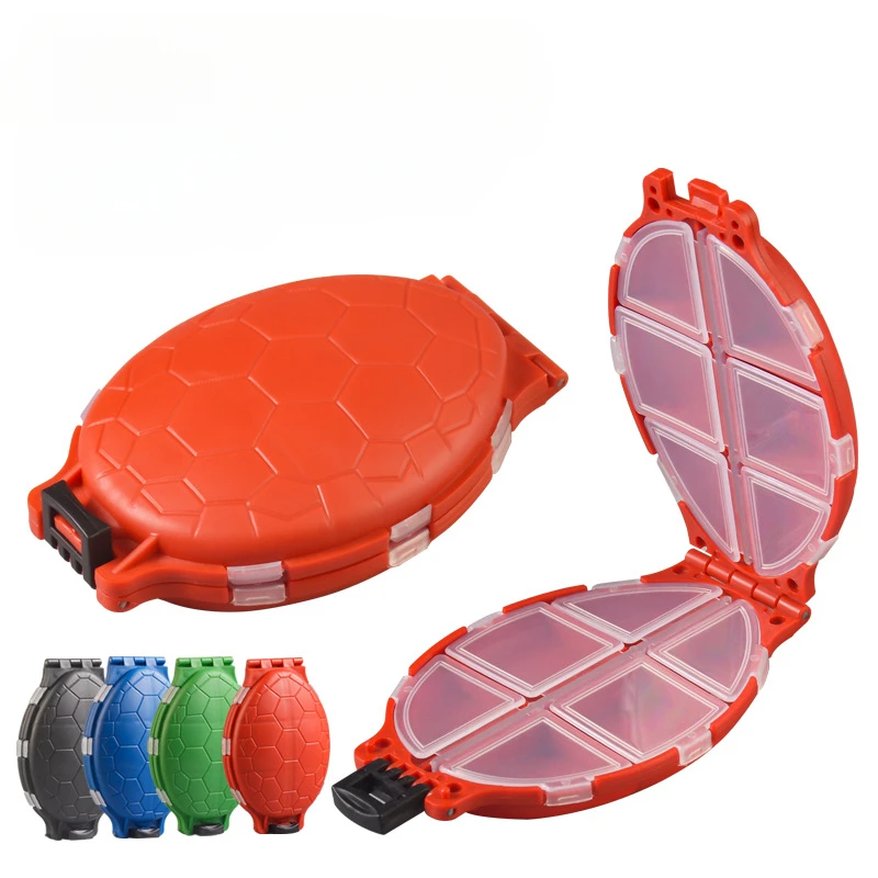 

Turtle Shaped Fishing Storage Box Multicolor 12 Compartments Fishing Tackle Accessories Organizer Plastic Organizing Boxes