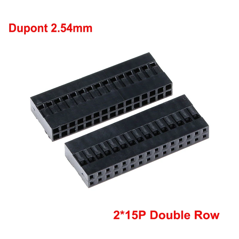 

20PCS 2.54mm Dupont Head Double Row 15P 2*15P DuPont Platic Shell DuPont Plug Jumper Wire Cable Housing Plug Connector