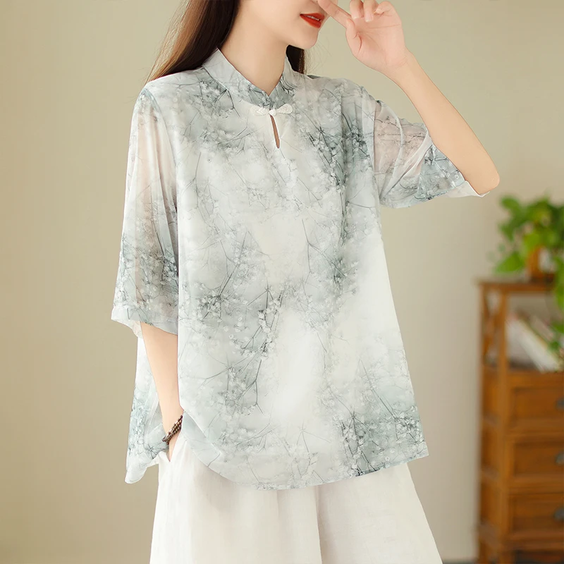 Printed Chinese Style Blouses Cotton Linen Women's Shirts Loose Short Sleeve FASHION Ladies Clothing New Summer O-neck Tops
Printed Chinese Style Blouses Cotton Linen Women's Shirts Loose Short Sleeve FASHION Ladies Clothing New Summer O-neck Tops