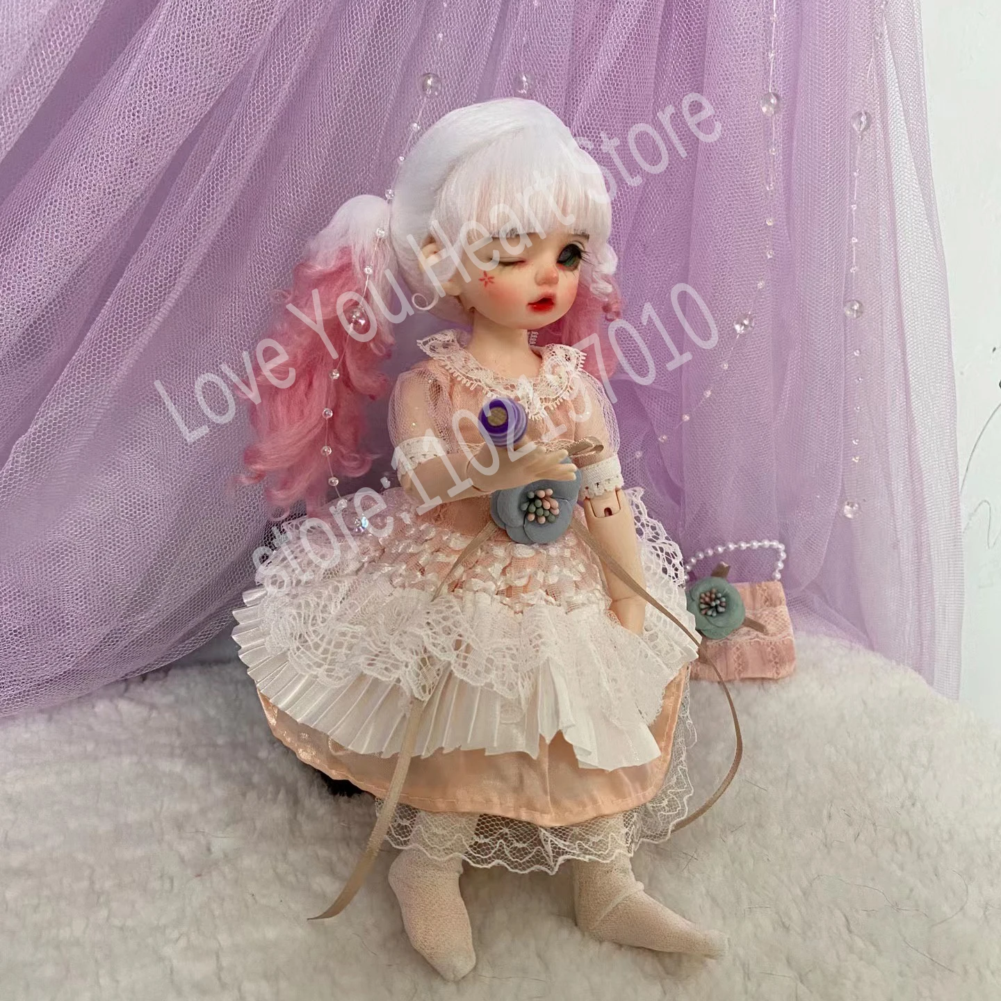 Doll Wig For OB11 1/8 1/6 1/4 BJD Doll Handmade Curls Hair Two-color Wig Doll Accessories Multiple Color Choose
Doll Wig For OB11 1/8 1/6 1/4 BJD Doll Handmade Curls Hair Two-color Wig Doll Accessories Multiple Color Choose