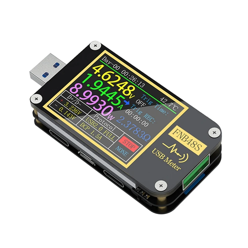 

FNB48S USB тестер емкости напряжения измеритель тока монитор Анализатор обнаружения мощности тестовые инструменты