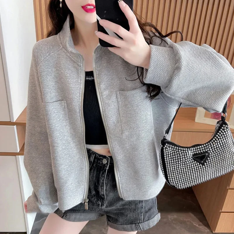 Fashion Stand-Up Collar Coat for Women Korean Style Loose Cardigan Zipper Sweatshirt Woman All-Match Coat 2023 New Green
Fashion Stand-Up Collar Coat for Women Korean Style Loose Cardigan Zipper Sweatshirt Woman All-Match Coat 2023 New Green