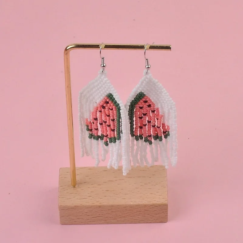 Rice bead earrings Tassel Design Watermelon Strawberries Originality Fashion Hand knitting Bohemia Alloy Simple Beaded earrings
Rice bead earrings Tassel Design Watermelon Strawberries Originality Fashion Hand knitting Bohemia Alloy Simple Beaded earrings