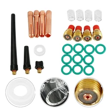 26pcs TIG Torch Stubby Gas Lens 10 Pyrex Back Cup Collet High Temperature O-ring Heat Resistant Glass Kit For WP-9/20/25 Welding
26pcs TIG Torch Stubby Gas Lens 10 Pyrex Back Cup Collet High Temperature O-ring Heat Resistant Glass Kit For WP-9/20/25 Welding