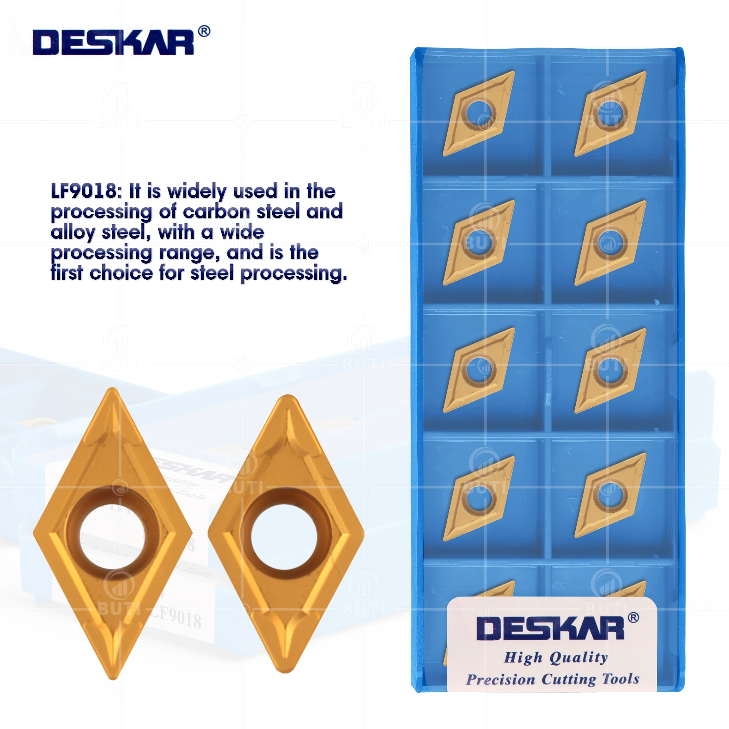 DESKAR 100% Original DCMT11T304 DCMT11T308 LF9018 Carbide Inserts Turning Tools CNC Lathe Hard Alloy Blades For Processing Steel
DESKAR 100% Original DCMT11T304 DCMT11T308 LF9018 Carbide Inserts Turning Tools CNC Lathe Hard Alloy Blades For Processing Steel
