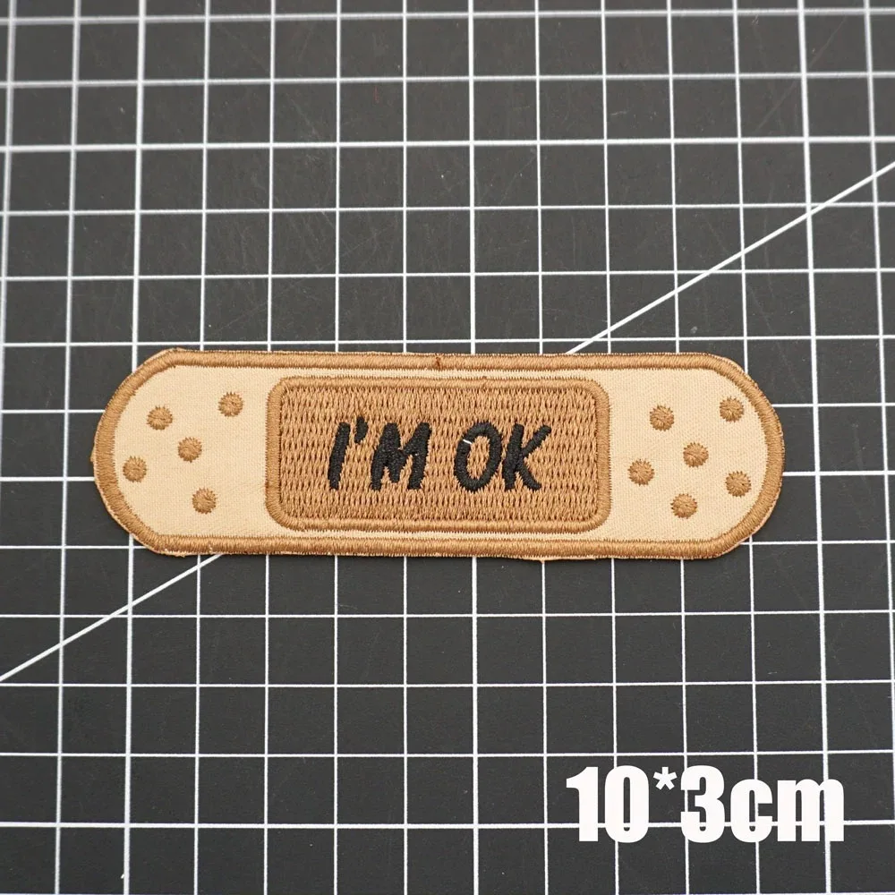 "I'm OK" Wound Patch Tactical Emblem Hook&Loop Embroidery Patches Funny Bandaids OK Stretch Morale Badge DIY Backpack Stickers
"I'm OK" Wound Patch Tactical Emblem Hook&Loop Embroidery Patches Funny Bandaids OK Stretch Morale Badge DIY Backpack Stickers