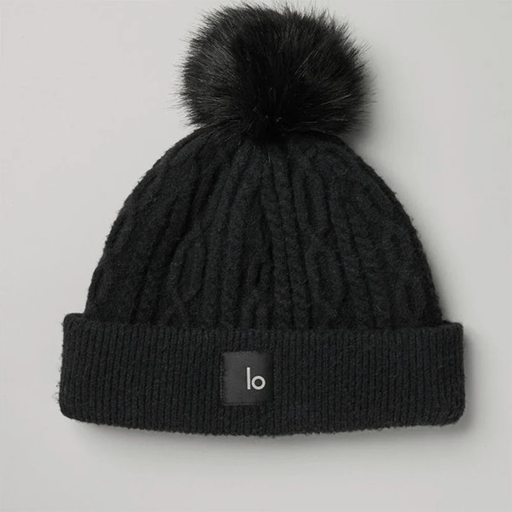 

LO Goddess Yoga Cable Knit Beanie Outdoor Warm Solid Color All-matching Knitted Hat For Women