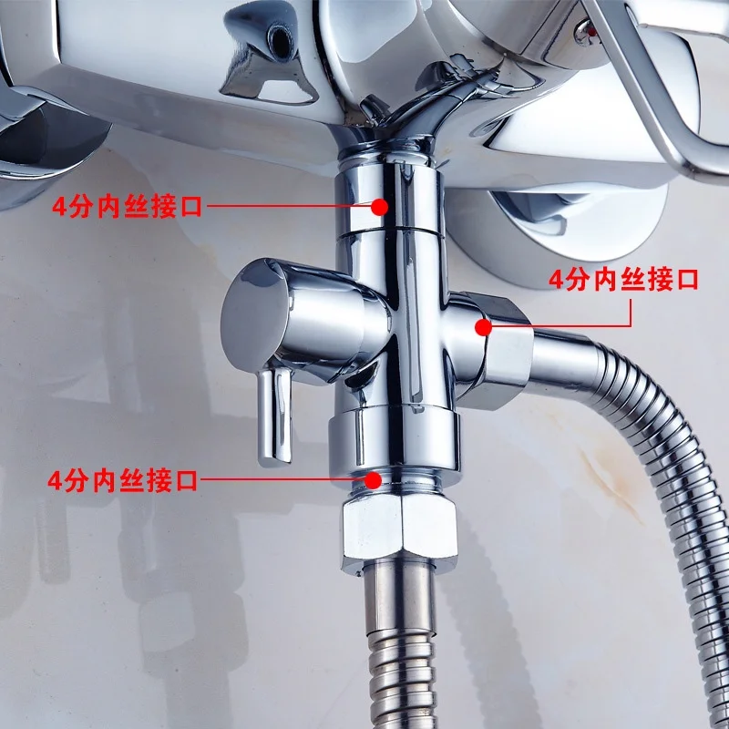 

3 Way Shower Head Diverter Switch Faucet Adapter Bathroom Kitchen Sink Splitter Diverter Valve Water Tap Connector