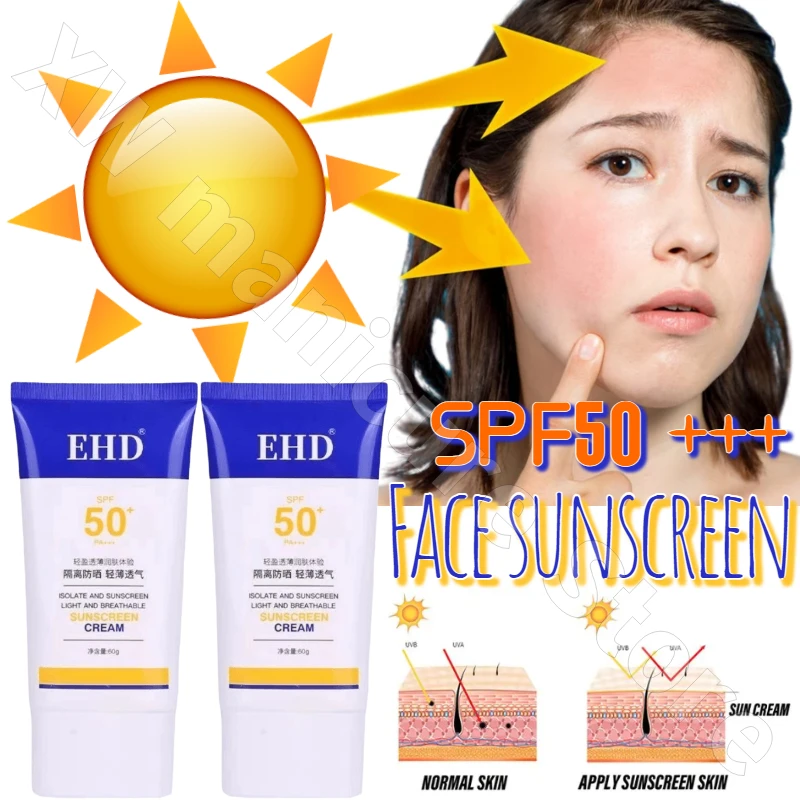 

EHD Sunscreen Anti-UV Spray 50 Times Isolation Waterproof and Sweatproof Can Be Used By Men and Women Outdoors Sunblock 60g