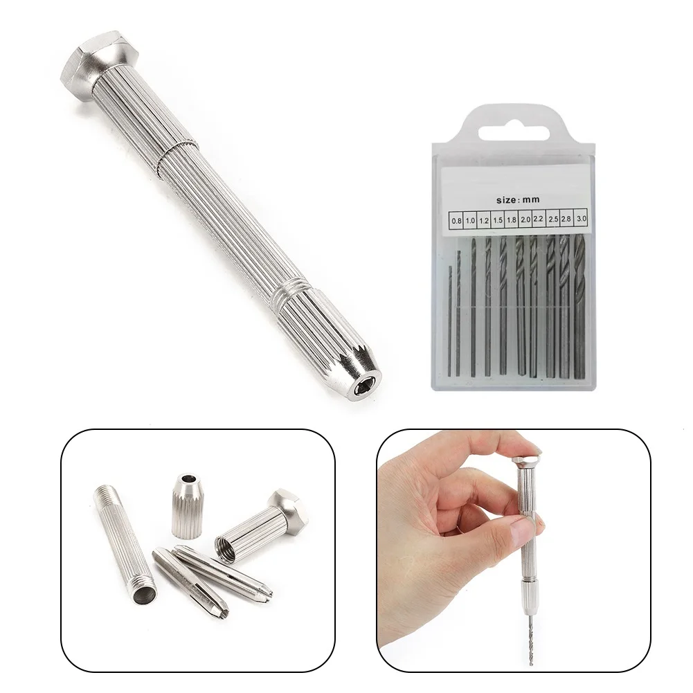 10Pcs 0.8mm-3.0mm Mini Hand Drill Keyless Chuck HSS Drill Bit Drill Chuck For Wood Plastic Rubber Drilling Hole DIY Tools
10Pcs 0.8mm-3.0mm Mini Hand Drill Keyless Chuck HSS Drill Bit Drill Chuck For Wood Plastic Rubber Drilling Hole DIY Tools
