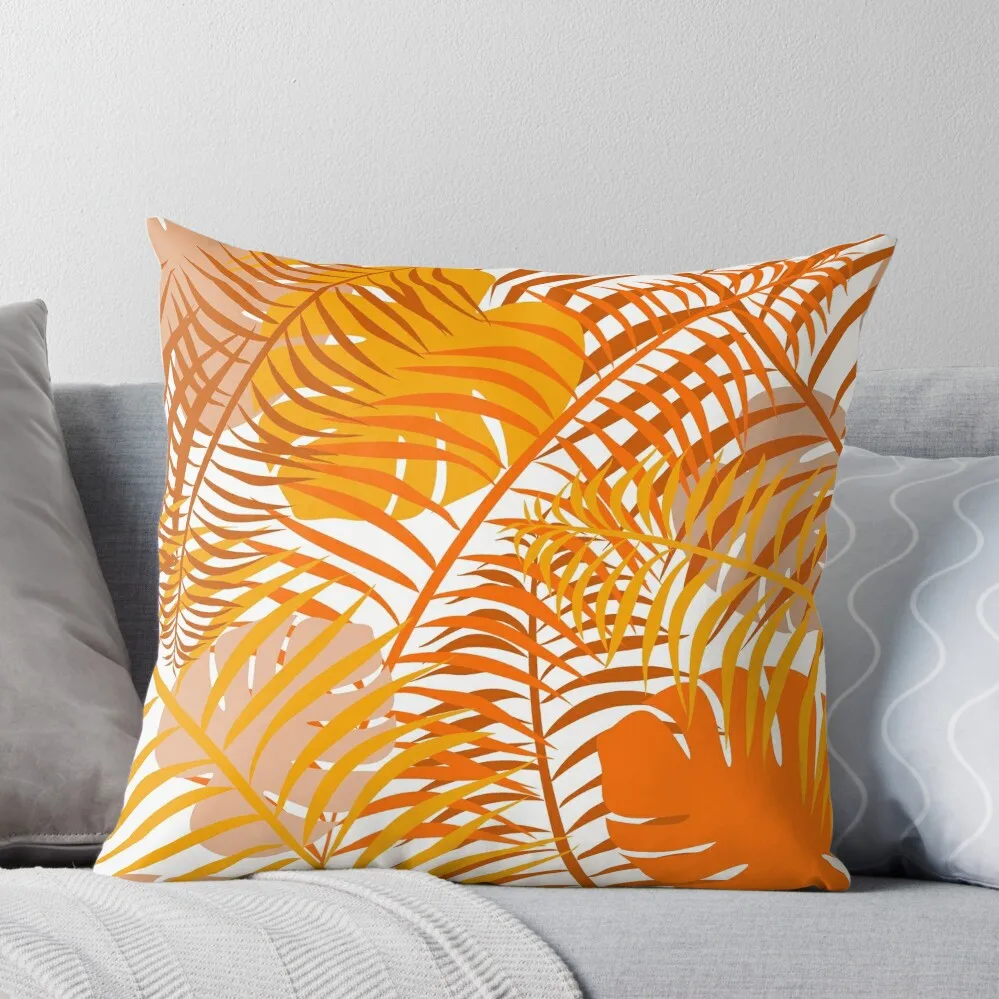 

Burnt Orange Tropical Leaf Pattern Throw Pillow Sofa Cushions Cover Pillow Case Christmas Decorative Pillow Covers For Sofa