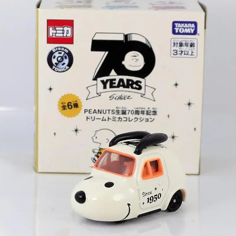 

Модель автомобиля Takara Tomy Snoopy секонюбилейный выпуск, ограниченная серия, автомобиль из сплава, костюм, детский подарок, крутой, Белль, кавайный