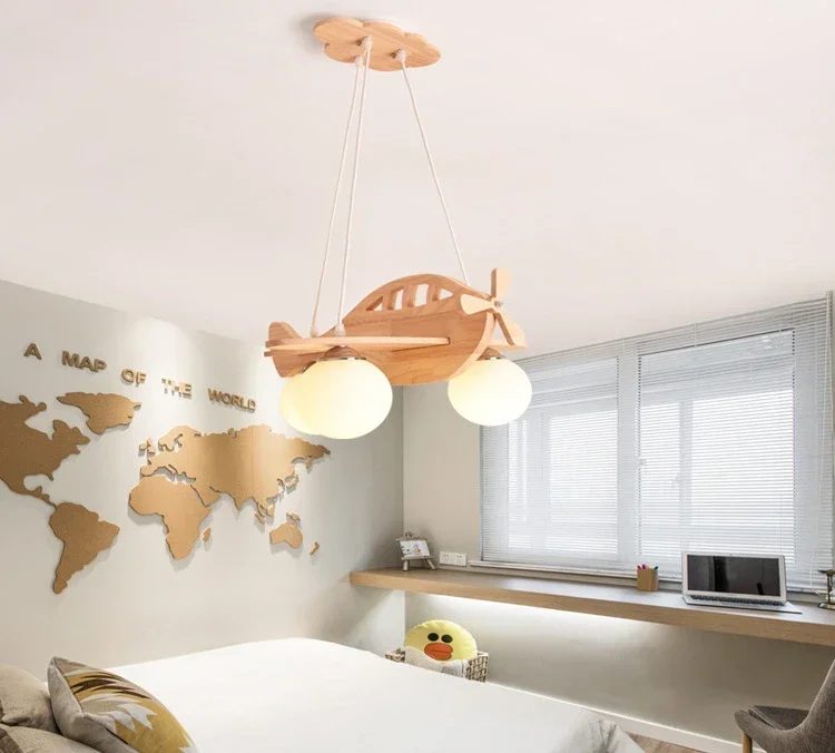 Nordic Solid Wood Restaurant Chandelier Creative Children's Room Bedroom Lamps Simple Modern and Unique Design Aircraft Room
Nordic Solid Wood Restaurant Chandelier Creative Children's Room Bedroom Lamps Simple Modern and Unique Design Aircraft Room