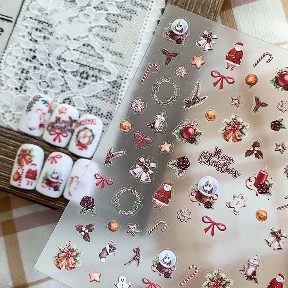 

Tree Manicure Accessories Snowman Bowknot Elk Nail Stickers Nail Art Decorations Snowflake Nail Decals Christmas Nail Stickers