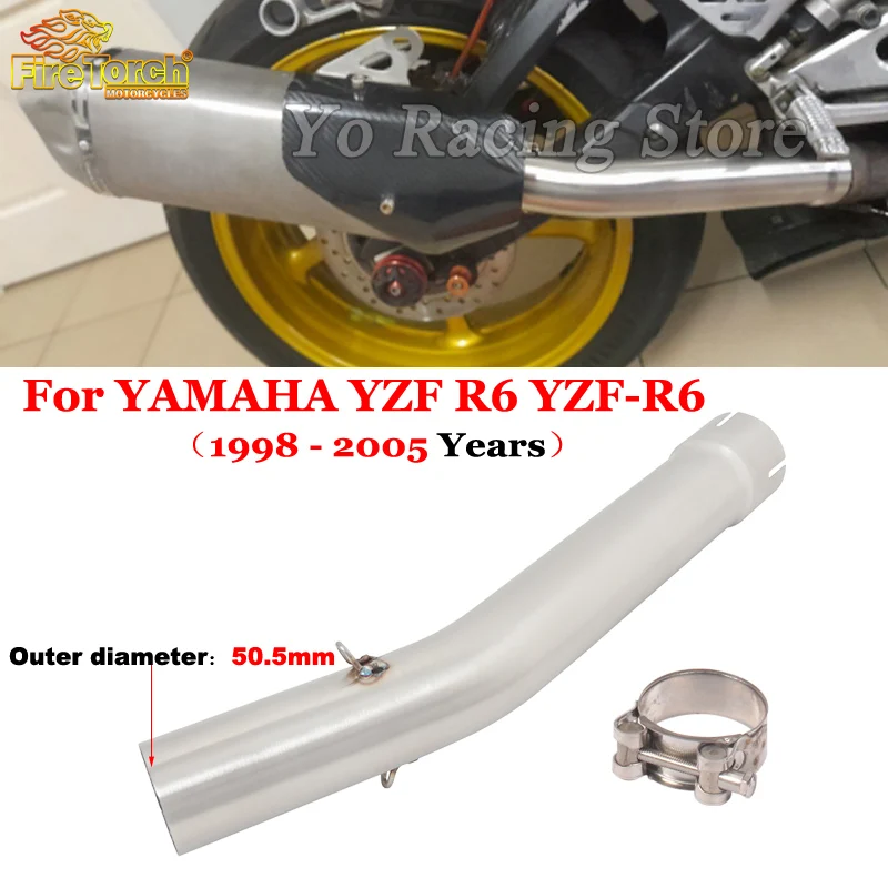 Motorcycle Exhaust Escape Modified Middle Link Pipe Connecting 51mm Moto Muffler Tube For YAMAHA YZF R6 YZF-R6 1998 - 2005 Years
Motorcycle Exhaust Escape Modified Middle Link Pipe Connecting 51mm Moto Muffler Tube For YAMAHA YZF R6 YZF-R6 1998 - 2005 Years