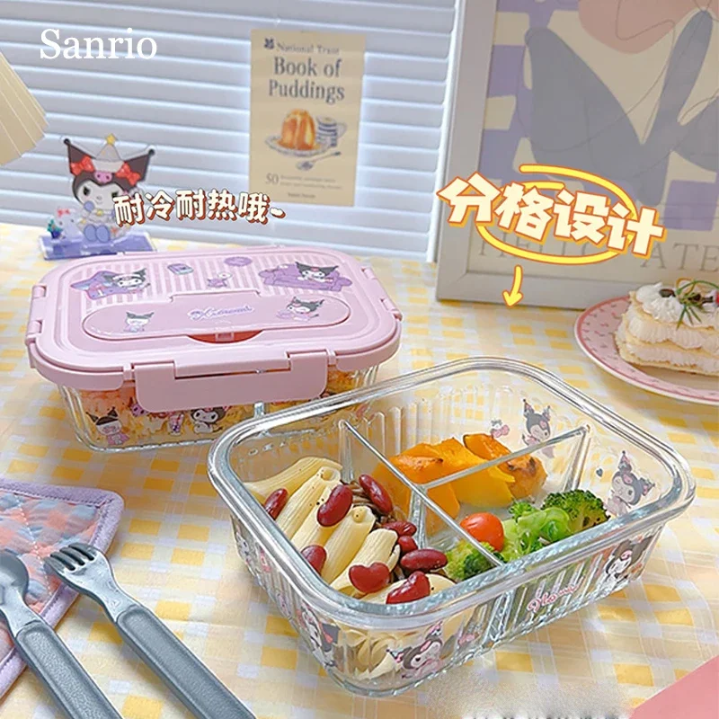 Sanrios Kuromied Cartoon Glass Lunch Box Three Compartments Lunch Box for Students and Office Workers Transparent Lunch Box
Sanrios Kuromied Cartoon Glass Lunch Box Three Compartments Lunch Box for Students and Office Workers Transparent Lunch Box