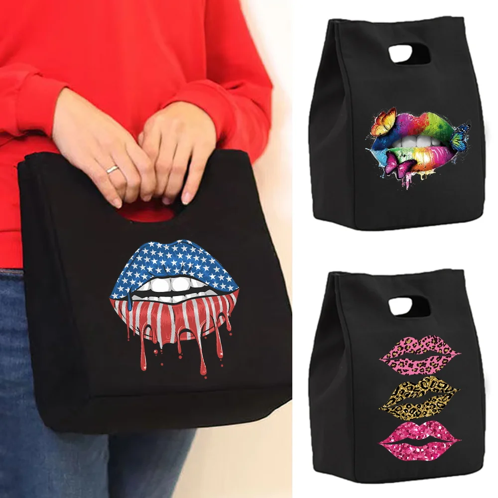 Insulated Lunch Bag for Women's Cooler Bag Portable Canvas Bento Tote Thermal School Picnic Food Storage Pouch Mouth Pattern
Insulated Lunch Bag for Women's Cooler Bag Portable Canvas Bento Tote Thermal School Picnic Food Storage Pouch Mouth Pattern