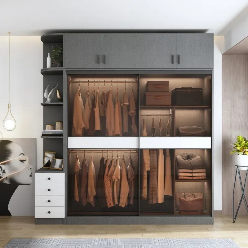 Entry Drawers Wardrobe Clothes Storage Wooden Simple Modern Wardrobe Hanging Storage Glass Door Bedroom Ropero Home Furniture
Entry Drawers Wardrobe Clothes Storage Wooden Simple Modern Wardrobe Hanging Storage Glass Door Bedroom Ropero Home Furniture