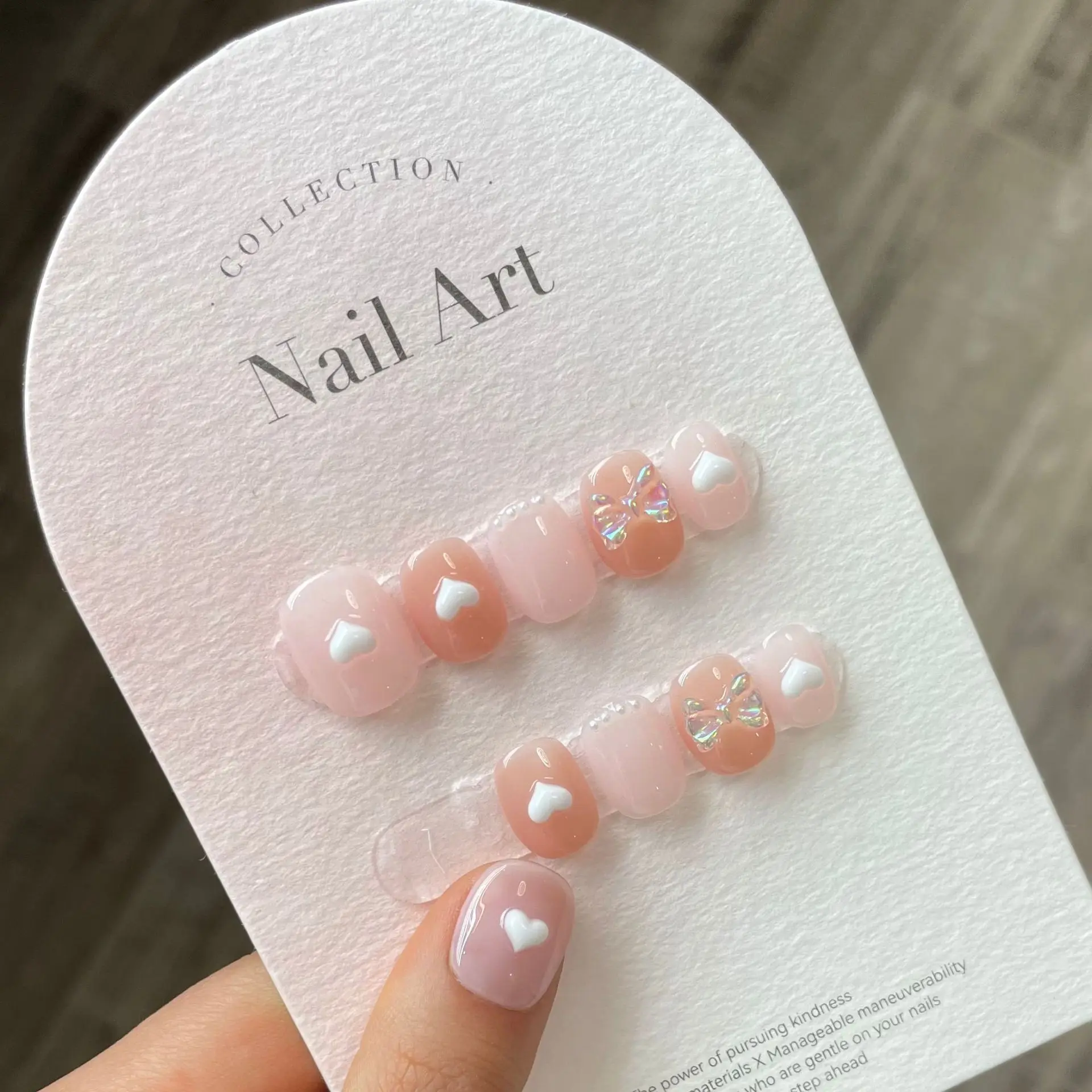 Pink Love Short Coffin Acrylic Nails Set Press On Handmade Cute Nails With 3D Heart Designs Charms Artificial Nails For Girls
Pink Love Short Coffin Acrylic Nails Set Press On Handmade Cute Nails With 3D Heart Designs Charms Artificial Nails For Girls