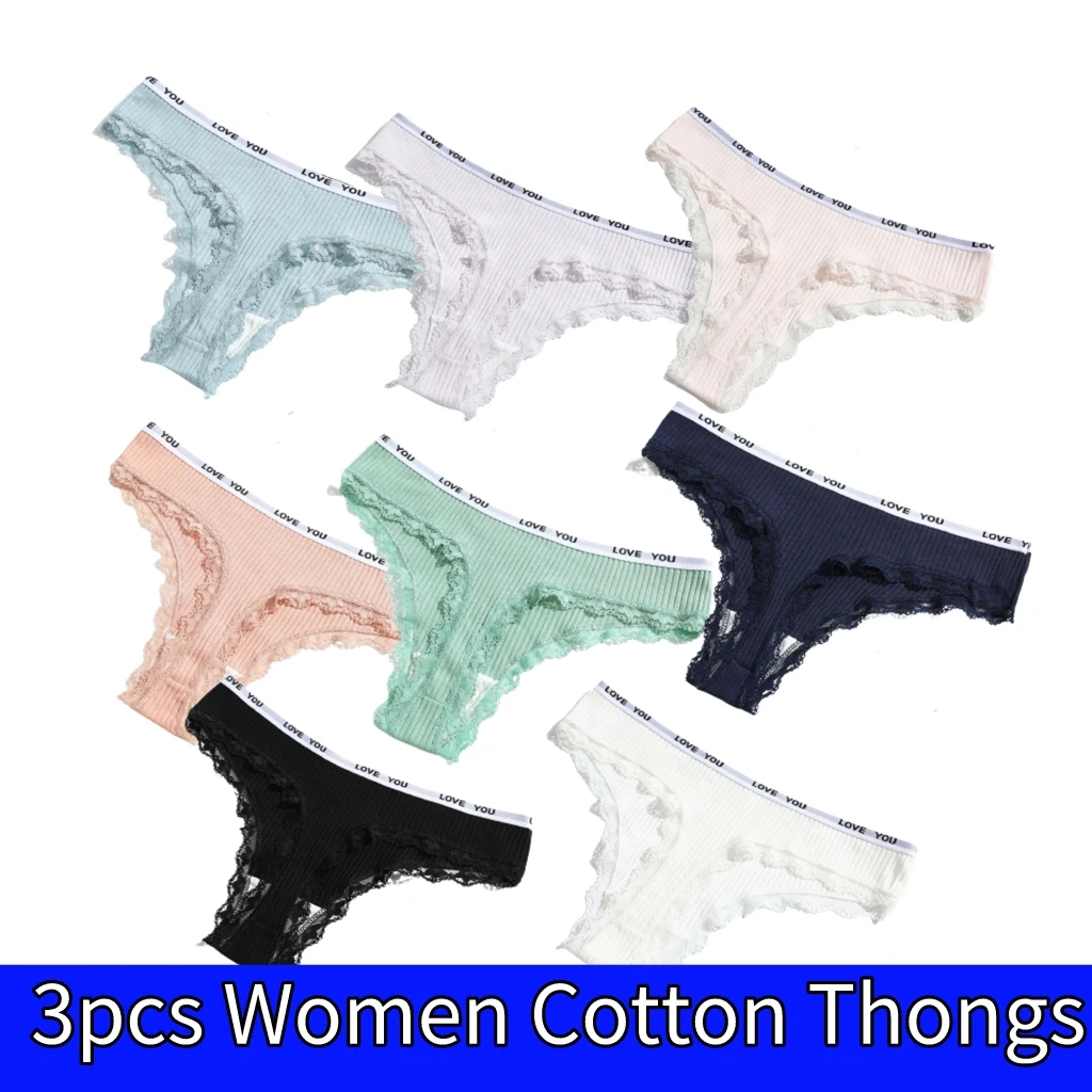 3Pcs/Lots Letter Cotton Panties For Women Students Girls Sexy Lace Low Waist G String Female Underwear 2023 Hot Sale Underpants
3Pcs/Lots Letter Cotton Panties For Women Students Girls Sexy Lace Low Waist G String Female Underwear 2023 Hot Sale Underpants