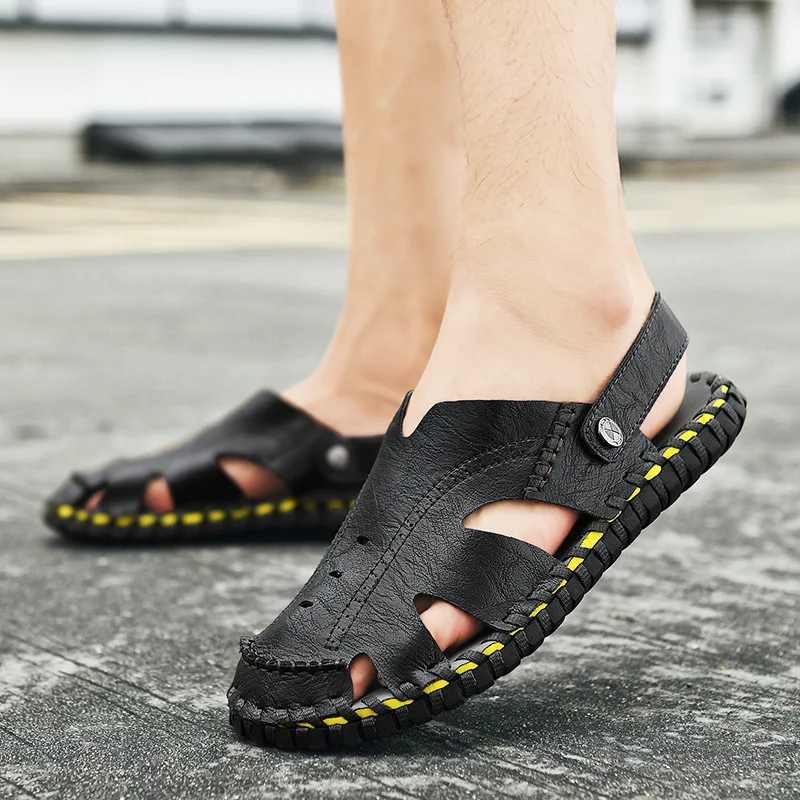 2023 New Summer Baotou Men's Sandals Outdoor Breathable Casual Beach Sandals Trendy Comfortable Lightweight Non-slip Male Shoes
2023 New Summer Baotou Men's Sandals Outdoor Breathable Casual Beach Sandals Trendy Comfortable Lightweight Non-slip Male Shoes