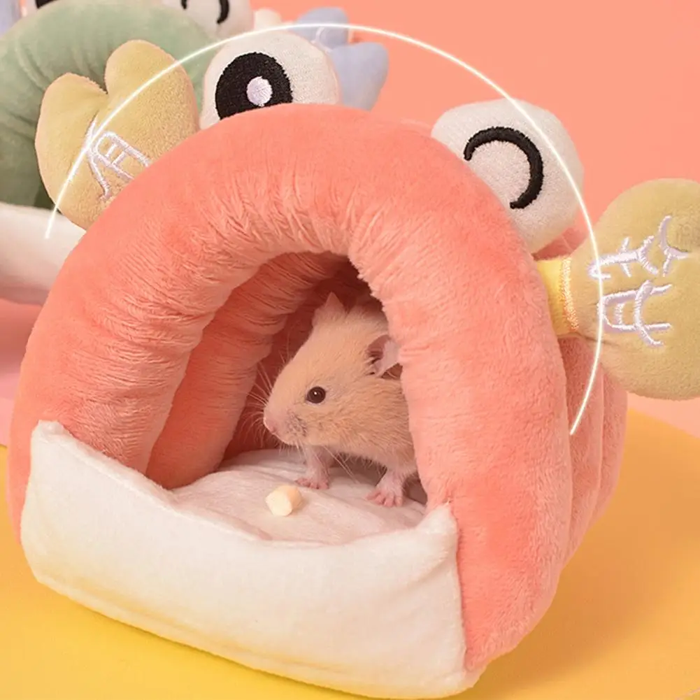 

Three-dimensional Support Pet Bed Super Soft Fabric Pet Bed Cozy Cartoon Shape Hamster Nest Thickened Plush Den for Winter
