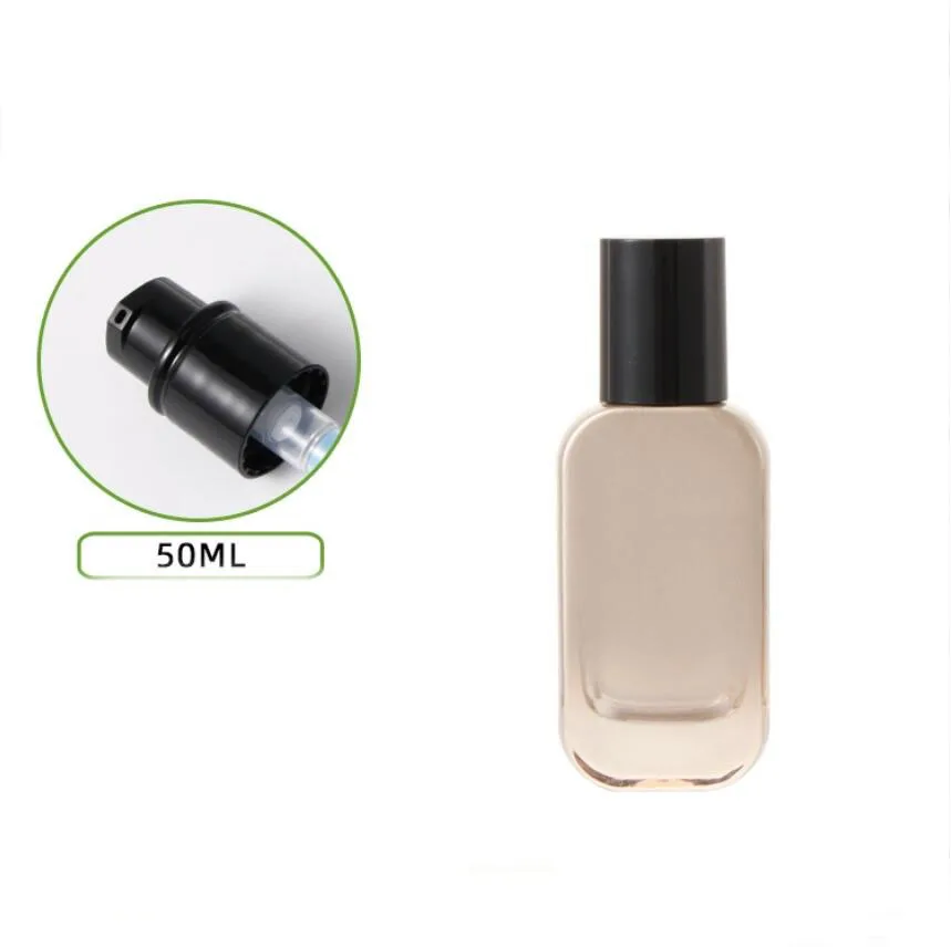 

50ml gold glass bottle black pump serum/lotion/emulsion/foundation/essence toilet toner water skin care cosmetic packing