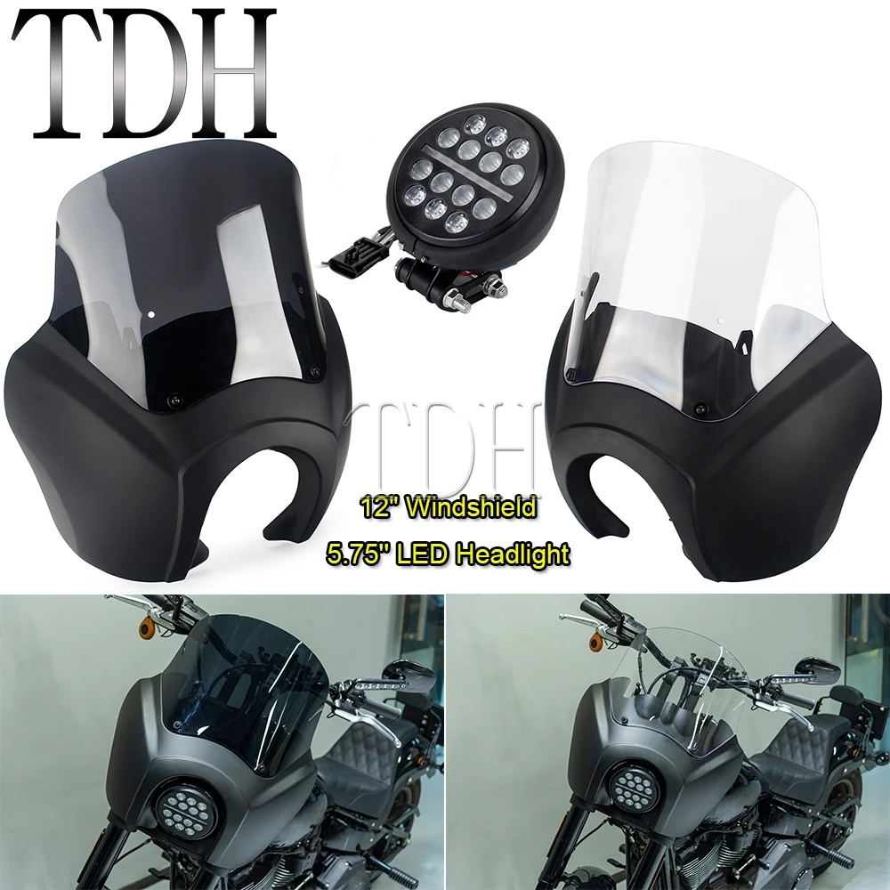 

Fairing Bezels Trim Cover For Harley Softail Low Rider S 114 117 FXLRS 20-22 5.75'' LED Headlight Hi/Lo Beam DRL Fairing Bracket