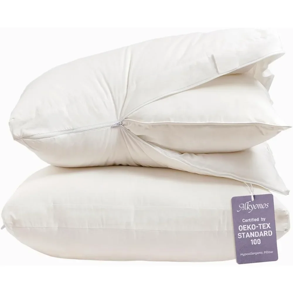 

King (20" X 36") and Adjustable (18" X 34") Pillows Set of 2 Pillow 4 in 2 Pack Pillows Freight Free Sleeping Home Textile