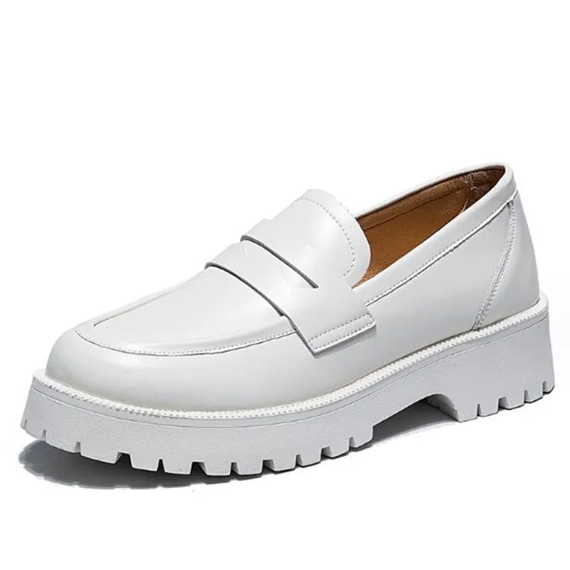 Spring Shoes Female British Style Thick-soled College Style Casual Loafers Genuine Leather Fashion Women Shoes Girls Shoes 32-43
Spring Shoes Female British Style Thick-soled College Style Casual Loafers Genuine Leather Fashion Women Shoes Girls Shoes 32-43