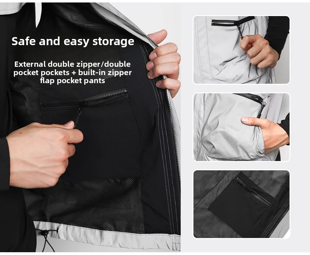 سترة رجالية من WOSAWE مع غطاء للرأس ومقاومة للماء والرياح للرجال والنساء، مناسبة لركوب الدراجات والمشي لمسافات طويلة والجري، سترة بأسلوب الهيب هوب سترة رجالية من WOSAWE مع غطاء للرأس ومقاومة للماء والرياح للرجال والنساء، مناسبة لركوب الدراجات والمشي لمسافات طويلة والجري، سترة بأسلوب الهيب هوب