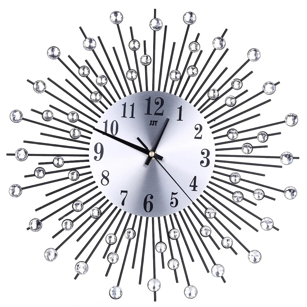 

3D clock wall decor bling silver- Wall Clock Diamonds Decorative Clock Wall Clock Living- Room Decor- Clocks Modern Minimalist