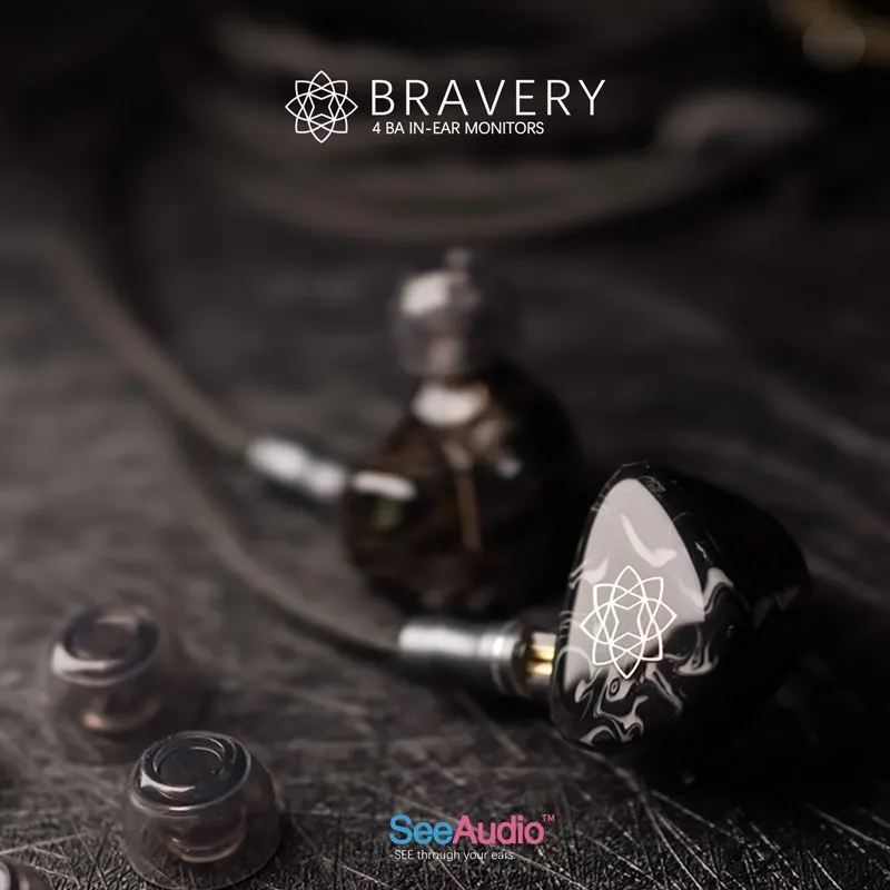 SeeAudio Bravery Black Edition HiFi Earphone 4BA Balanced Armature In-Ear IEM Resin ACG Treble Vocal Music 2Pin Detachable
SeeAudio Bravery Black Edition HiFi Earphone 4BA Balanced Armature In-Ear IEM Resin ACG Treble Vocal Music 2Pin Detachable