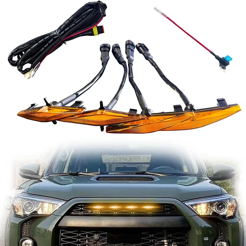 Желтые фонари для гриля для Toyota 4runner TRD Pro 2014-2023, фонари желтого цвета с предохранителем и инструкцией, 4 шт.
Желтые фонари для гриля для Toyota 4runner TRD Pro 2014-2023, фонари желтого цвета с предохранителем и инструкцией, 4 шт.