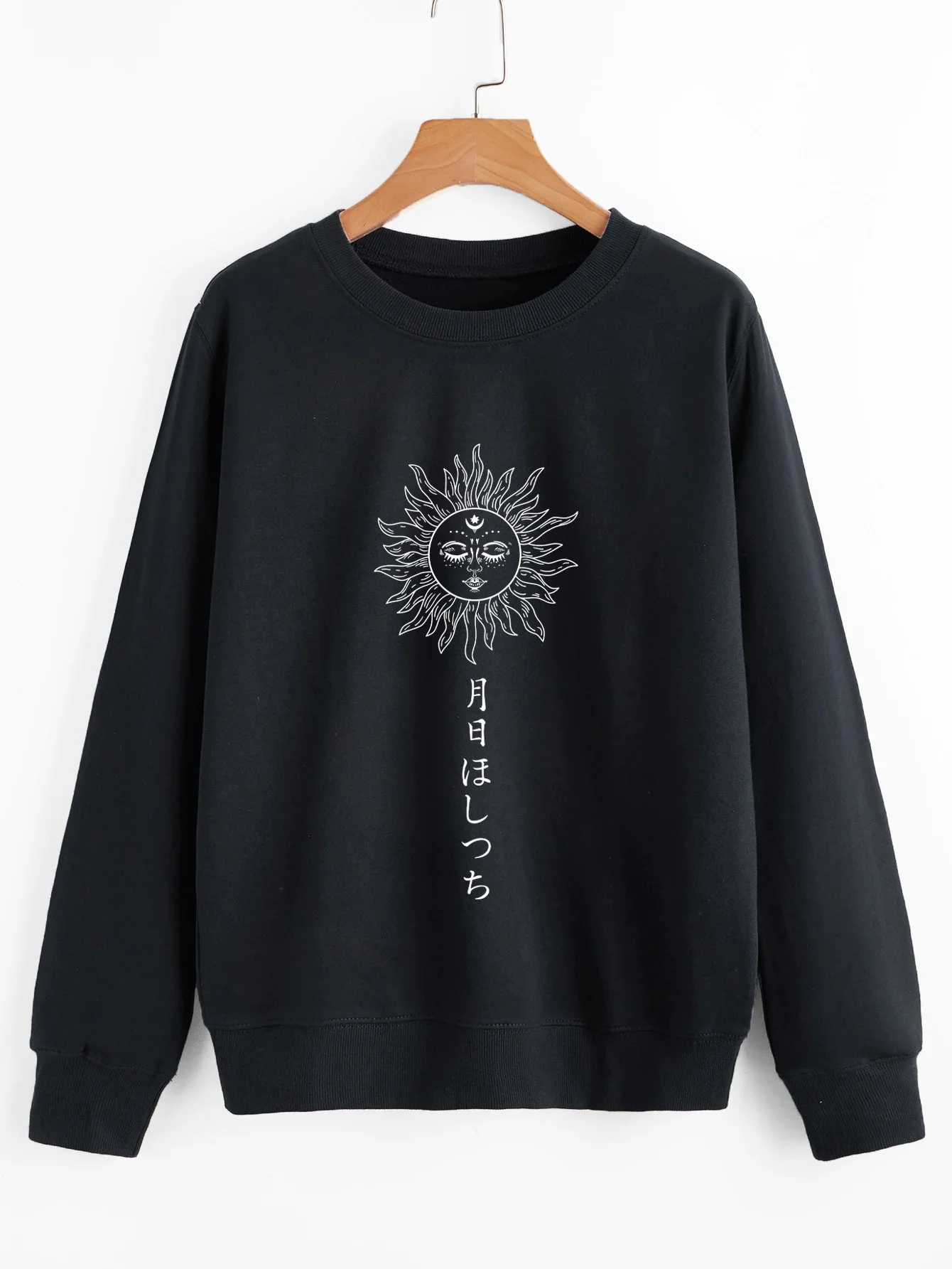 

Женский свитшот с японским принтом солнца, Смешные Пуловеры в стиле Харадзюку Y2k, женские модные толстовки, повседневные винтажные топы, уличная одежда